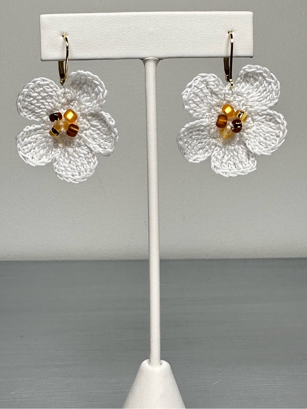 Handmade Crochet Floral Earrings